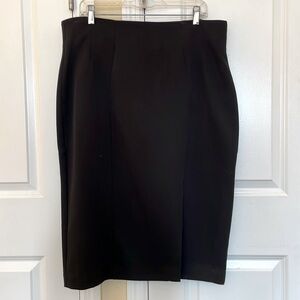 Eva Mendez black midi skirt; poly spandex!  Fully lined and lots of stretch! 14